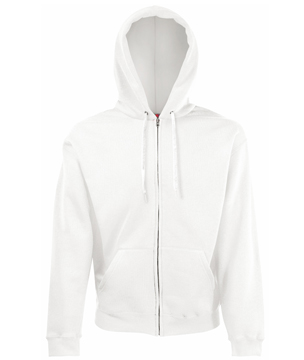 FELPA CAPPUCCIO ZIP CLASSIC ( FRUIT OF THE LOOM ) bianco